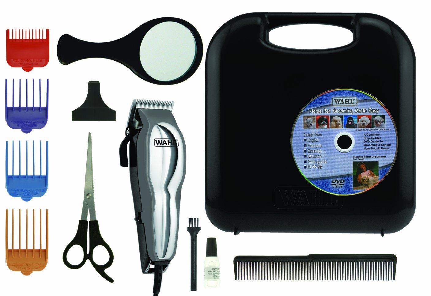 Wahl 9281-210 Pet-pro Kit 13 Piece Pet Grooming Kit - Deluxe Series, Chrome/gray