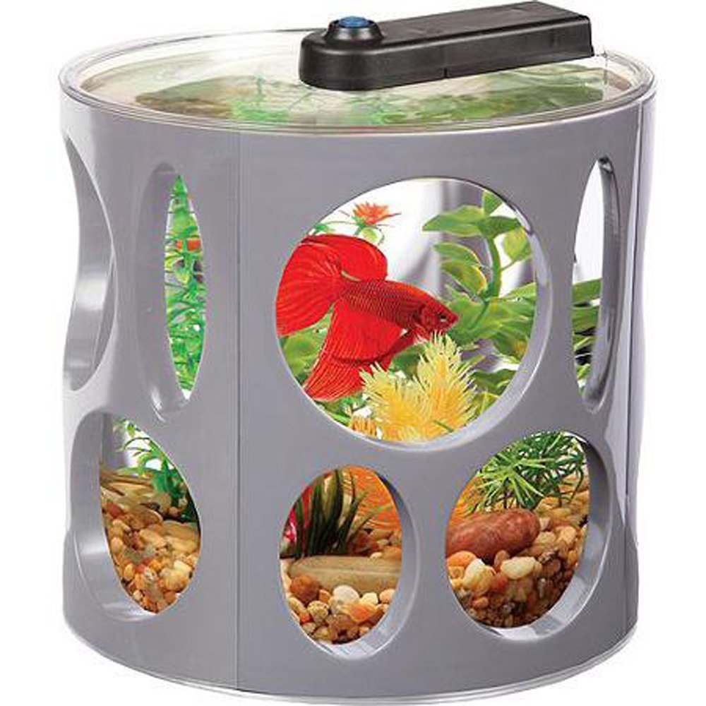 Aqua Culture 1.5-gal LED Fish Tank Resort Ideal for Bettas