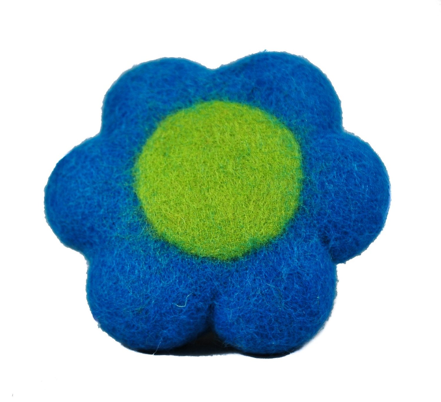 Handmade Felt Dog Toys Good for Dental Health - Fair Trade From Nepal & All Natural 100% Pet Safe - Flower, Butterfly Or Ball